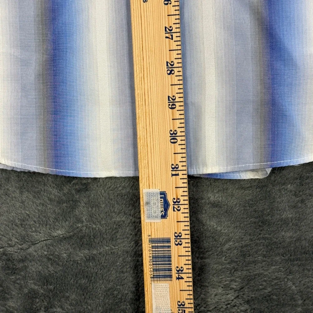 Dámante Button Front Shirt Mens Large Blue Ombre Stripe Long Sleeve‎ - Picture 6 of 8